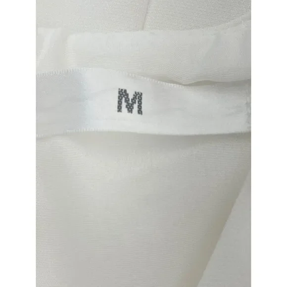 Zara Women's White Sleeveless Faux Pearl Beaded Detail A-Line Mini Dress Size M - Picture 10 of 10